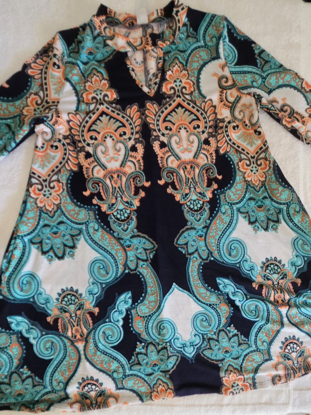 Honeyme Boho Paisley Tunic Shift Dress